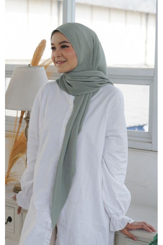 Suria Segitiga Instan Pleats Matcha